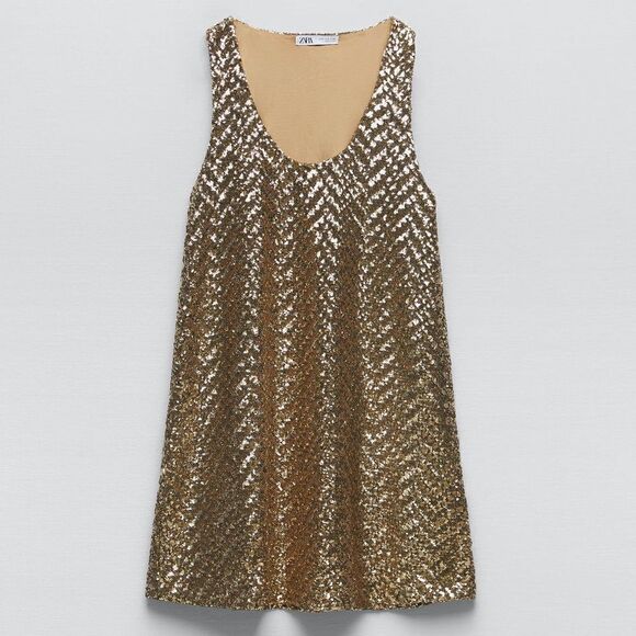 Zara KNIT MINI DRESS WITH SEQUINS MERMAIDCORE MERMAID CORE TAILOR SWIFT - Picture 9 of 13